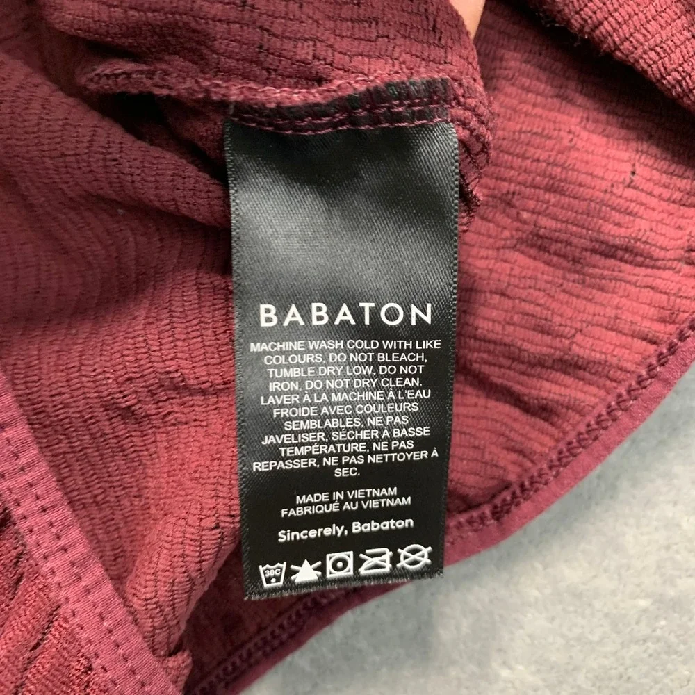 Babaton Red Textured Bodysuit Medium Sleeveless Square Neck Minimalist Aritzia - Picture 5 of 14